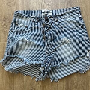 One Teaspoon outlaws denim shorts railroad Striped